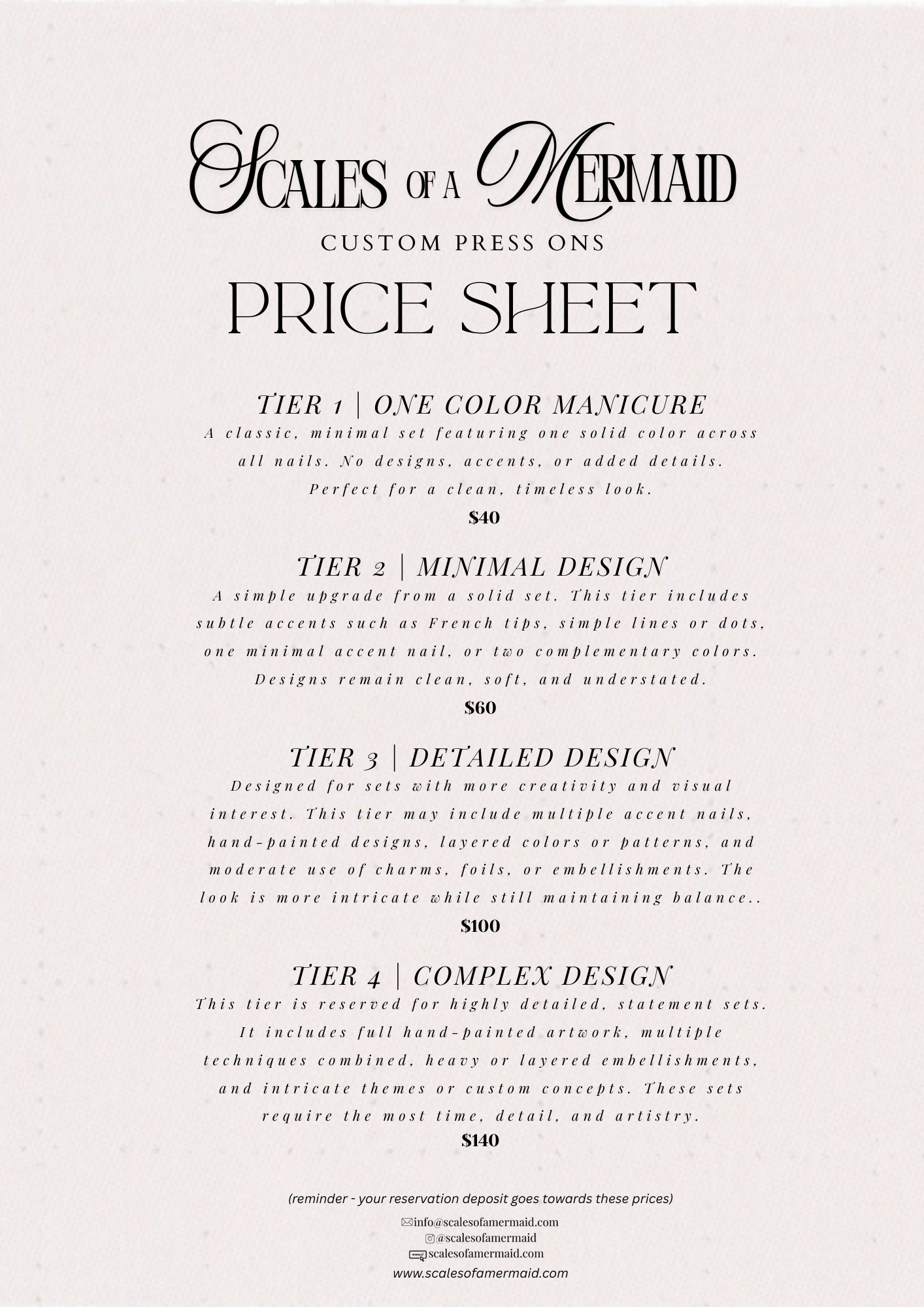 Handmade Press Ons - Custom Set Spot Reservation