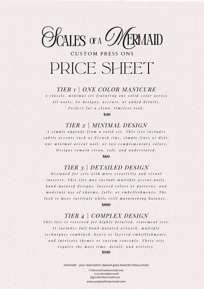 Handmade Press Ons - Custom Set Spot Reservation